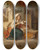 Triptych art skateboard deck of Johann Baptist Kirner Italienerin An Der Wiege by Johann Baptist Kirner (1806-1866)