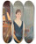 Triptych art skateboard deck of Paul Csar Helleu Harpiste Assise Lventail by Paul Cesar Helleu (1859-1927)