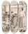 Triptych art skateboard deck of Jean Emile Laboureur Cafinterieur Met Klanten En Serveerster_2 by Jean Emile Laboureur (1877-1943)