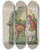 Triptych art skateboard deck of Dana Bartlett Pottery Ornament Of Little Red Riding Hood by Dana Bartlett