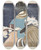 Triptych art skateboard deck of Porter Woodruff Accessories_2 by Porter Woodruff (1894-1959)