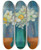 Triptych art skateboard deck of William James Glackens Paper Narcissus by William James Glackens (1870-1938)