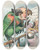 Triptych art skateboard deck of John Samuel Pughe A Chattering Nuisance by John Samuel Pughe (1870-1909)