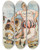 Triptych art skateboard deck of John Samuel Pughe A Tidy Job But by John Samuel Pughe (1870-1909)