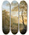 Triptych art skateboard deck of Jan Both Landscape With Resting Travellers And Oxcart by Jan Both (1618-1652)