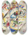 Triptych art skateboard deck of Wassily Kandinsky Draft For Dreamy Improvisation by Wassily Kandinsky (1866-1944)