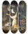 Triptych art skateboard deck of Jan Weenix Still Life With Dead Rabbit And Birds by Jan Weenix (1641-1719)