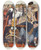 Triptych art skateboard deck of Frank Arthur Nankivell One Phase Of It by Frank Arthur Nankivell (1869-1959)