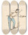 Triptych art skateboard deck of Friedrich Carl Von Scheidlin While Playing Billiard by Friedrich Carl Von Scheidlin (1822-1913)
