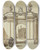 Triptych art skateboard deck of Jan De Bisschop Portal Eines Palastes Davor Zwei Figuren Und Ein Sitzender Hund by Jan de Bisschop (1628-1671)