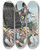 Triptych art skateboard deck of John Samuel Pughe The Financial Fakir Fooling The Farmers by John Samuel Pughe (1870-1909)