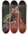 Triptych art skateboard deck of Jean Auguste Dominique Ingres Paolo And Francesca by Jean Auguste Dominique Ingres (1780-1867)