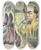 Triptych art skateboard deck of John Samuel Pughe The Dog In The Manger by John Samuel Pughe (1870-1909)
