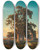 Triptych art skateboard deck of Oswald Achenbach A Majestic Tree In The Evening Light by Oswald Achenbach (1827-1905)