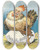 Triptych art skateboard deck of John Samuel Pughe Will It Hatch by John Samuel Pughe (1870-1909)