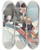 Triptych art skateboard deck of John Samuel Pughe All His Own by John Samuel Pughe (1870-1909)