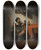 Triptych art skateboard deck of Nicolaes Maes Old Woman Spinning by Nicolaes Maes (1634-1693)