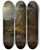 Triptych art skateboard deck of Johan Christian Dahl Nordic Landscape With A Castle by Johan Christian Dahl (1788-1857)