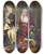 Triptych art skateboard deck of Georg Wilhelm Timm The Scribe by Georg Wilhelm Timm (1820-1895)