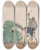 Triptych art skateboard deck of Francisco Fierro A Man Riding A Mule His Whip Raised Another Mule Loaded With Grass Alongside by Francisco Fierro (1807-1879)