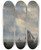 Triptych art skateboard deck of Jacob Salomonsz Van Ruysdael View Of Sailing Boats On A Lake by Jacob Salomonsz Van Ruysdael (1630-1681)