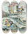 Triptych art skateboard deck of John Samuel Pughe Just What Might Have Been Expected by John Samuel Pughe (1870-1909)