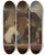 Triptych art skateboard deck of George Chinnery A Street Scene In Macau With Three Men Gambling_2 by George Chinnery (1774-1852)