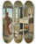 Triptych art skateboard deck of Carl Bloch The Actor Kristian Mantzius In His Study by Carl Bloch (1834-1890)