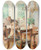 Triptych art skateboard deck of Julius Paulsen Barnet Leger Mens Far Lser Avis by Julius Paulsen (1860-1940)