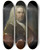 Triptych art skateboard deck of Dionys Van Nijmegen Portrait Of Hugo Du Bois Director Of The Rotterdam Chamber Of The Dutch East India Company Elected 1734 by Dionys Van Nijmegen (1705-1798)