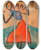 Triptych art skateboard deck of Egon Schiele Mdchen Mit Rotem Rock by Egon Schiele (1890-1918)