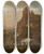 Triptych art skateboard deck of Johann Heinrich Roos Shepherdess And Flock In Front Of Antique Ruins by Johann Heinrich Roos (1631-1685)
