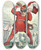 Triptych art skateboard deck of John Samuel Pughe The Headsman by John Samuel Pughe (1870-1909)