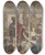 Triptych art skateboard deck of Robert Smirke Study Of A Soldier Attacking A Woman by Robert Smirke (1752-1845)