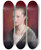 Triptych art skateboard deck of Adolph Tidemand Portrett Av Claudine Jaeger by Adolph Tidemand (1814-1876)