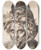 Triptych art skateboard deck of Jacob De Gheyn Ii Head Of A Bearded Man Wearing A Cap by Jacob de Gheyn II (1565-1629)