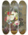 Triptych art skateboard deck of Arnoldus Bloemers Roses Poppies Cornflowers Convulvulus Jasmine Fritilleries A Primula A Peony And Lilac In A Terracotta Vase With A Sprig Of Roses And Other Flowers On A Stone Ledge by Arnoldus Bloemers (1792-1844)