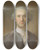 Triptych art skateboard deck of Jeanbaptiste Perronneau Portrait Of A Man_2 by Jean-Baptiste Perronneau (1715-1783)
