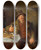 Triptych art skateboard deck of Constantin Schroeter The Thirsty Old Man by Constantin Schroeter (1794-1835)