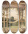 Triptych art skateboard deck of John Kinder Auckland From The Verandah Of Mr Reader Woods Cottage by John Kinder (1819-1903)