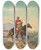 Triptych art skateboard deck of Georges Washington Cavalier Arabe Avec Un Enfant by Georges Washington (1827-1901)