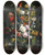 Triptych art skateboard deck of Johann Baptist Drechsler Tulips Daffodils Roses And Other Flowers In A Vase On A Stone Ledge With Butterflies And A Birds Nest by Johann Baptist Drechsler (1756-1811)