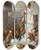 Triptych art skateboard deck of Karl Girardet The Snowman by Karl Girardet (1813-1871)