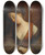 Triptych art skateboard deck of Jeanbaptiste Santerre Young Woman Sleeping by Jean-Baptiste Santerre (1658-1717)
