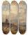 Triptych art skateboard deck of Adolf Heinrich Lier Kstenlandschaft Mit Windmhle by Adolf Heinrich Lier (1826-1882)