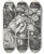 Triptych art skateboard deck of Dante Gabriel Rossetti Buy From Us With A Golden Curl by Dante Gabriel Rossetti (1828-1882)