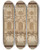 Triptych art skateboard deck of Giorgio Vasari Design For A Temporary Decoration Of The East Wall Of The Palazzo Vecchio Courtyard by Giorgio Vasari (1511-1574)
