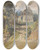Triptych art skateboard deck of Friedrich Carl Von Scheidlin Motif From Karlsbrunn by Friedrich Carl Von Scheidlin (1822-1913)