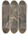 Triptych art skateboard deck of Hermanus Numan In Einem Zimmer Spielt Ein Mann Die Flte Dabei Sitzt Eine Frau Die Mit Einem Mann Spricht Der Ein Krbchen Trgt Hinter Beiden Eine Alte Frau by Hermanus Numan (1744-1820)
