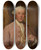 Triptych art skateboard deck of Gilbert Stuart Portrait Of Henry Lambert by Gilbert Stuart (1755-1828)